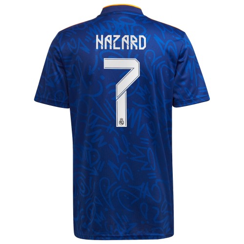 Real Madrid Fodboldtrøjer Eden Hazard 7 Udebanesæt 2021/22 Kort ærmer Real Madrid Fodboldtrøjer Eden Hazard 7 Udebanesæt 2021/22 Kort ærmer